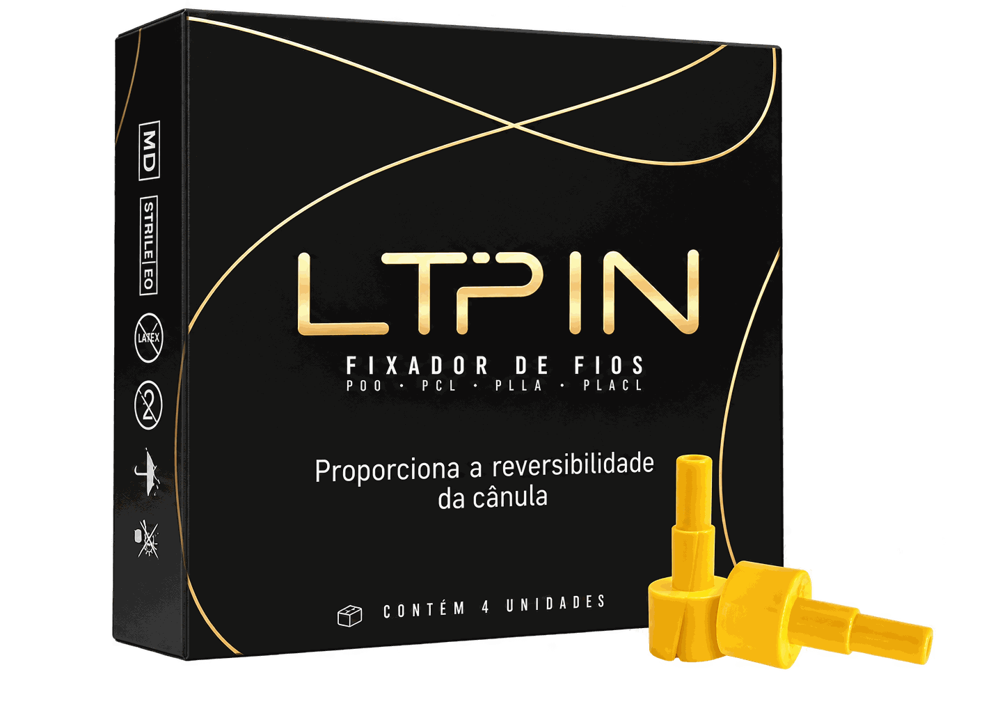 Caixa do LTPin com os dispositivos fixadores de fios
